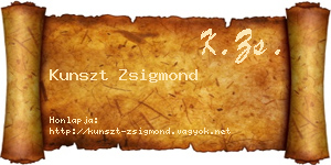 Kunszt Zsigmond névjegykártya
